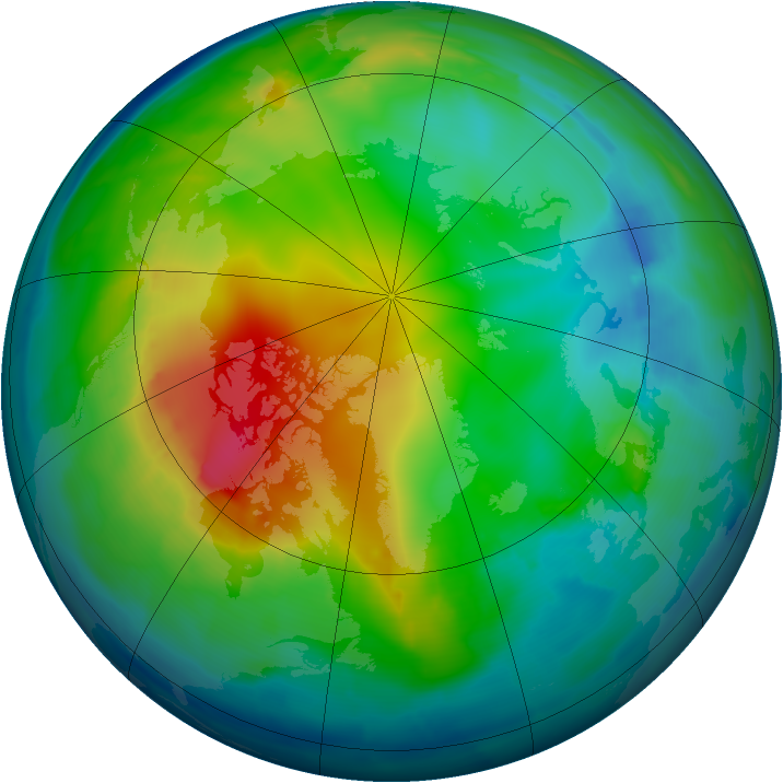 Arctic ozone map for 23 November 2009